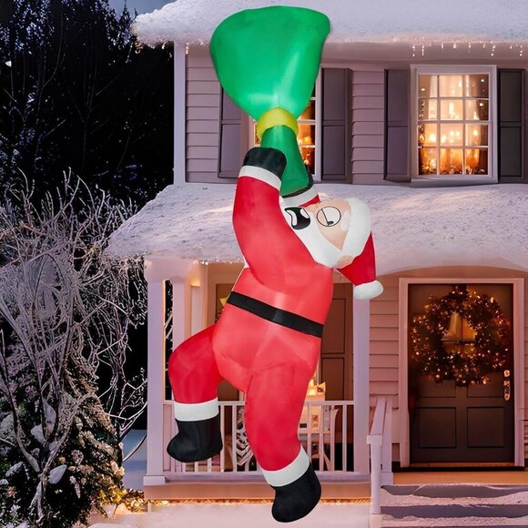 Other - ⭐8 FT Tall Inflatable Falling Santa with Gift Bag Blow Up Christmas Decoration